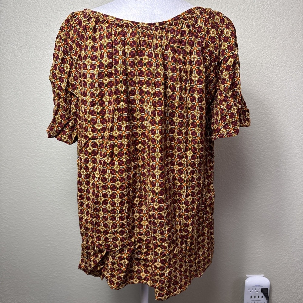 Vintage‎ Boklan Boho Medallion Co-ord Set Peasant Top & Wide Leg Shorts Large - Picture 4 of 8